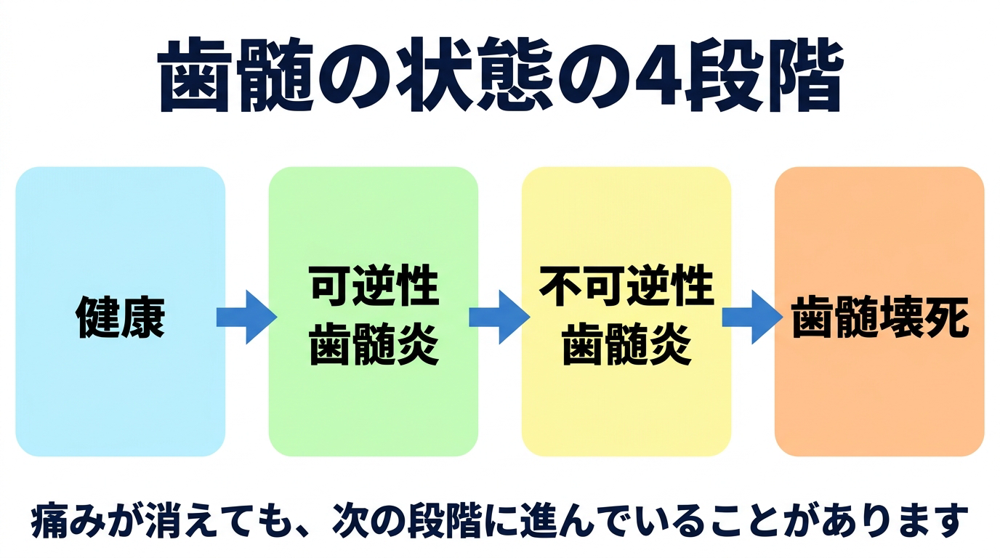 症状から見た、歯髄の4つの状態